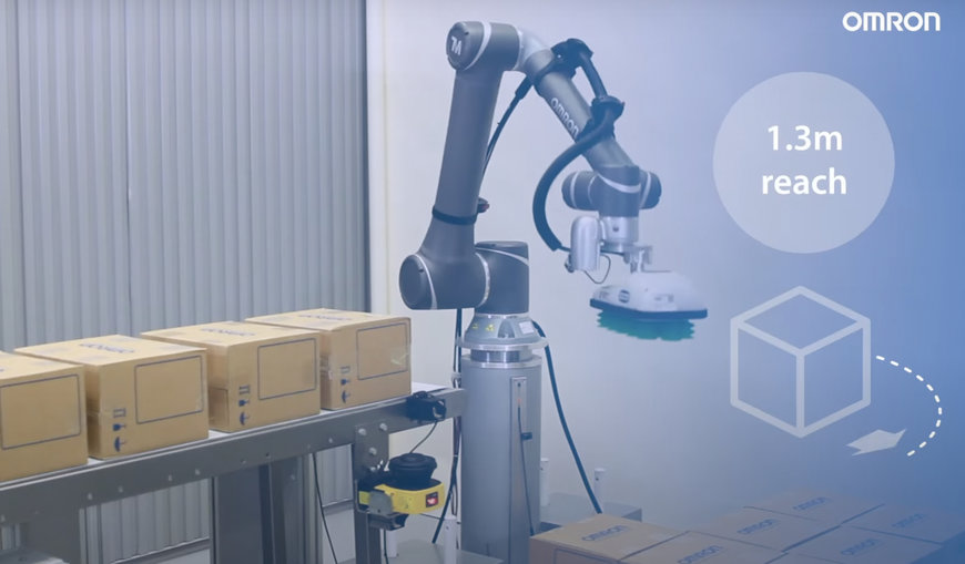 OMRON INTRODUCEERT PALLETISEEROPLOSSING MET COBOTS